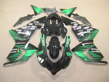 Schwarz Grün C Shock Monster Kawasaki ZX10R 03-05 Motorrad Verkleidungen