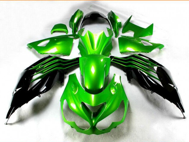 Schwarz Grün Kawasaki ZX14R ZZR 1400 12-21 Motorrad Verkleidung Schwarz Grün Kawasaki ZX14R ZZR 1400 12-21 Motorrad Verkleidung