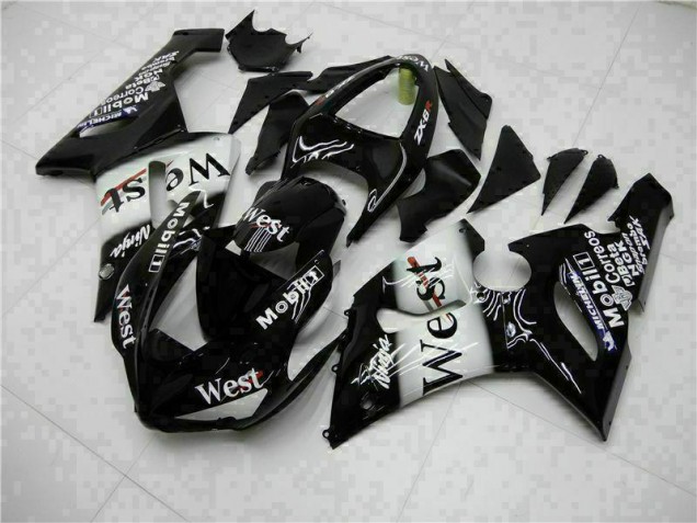 Schwarz Kawasaki ZX6R 05-06 Motorrad Verkleidungen Komplett Sets