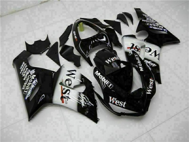 Schwarz Kawasaki ZX6R 05-06 Motorrad Verkleidungen Komplett Sets