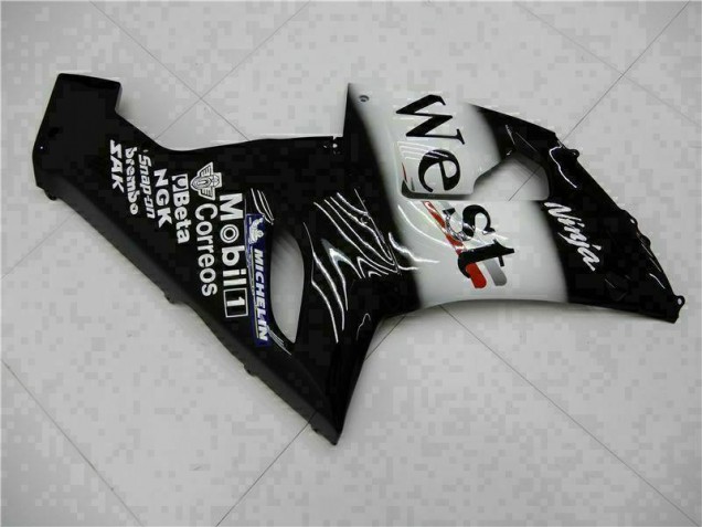 Schwarz Kawasaki ZX6R 05-06 Motorrad Verkleidungen Komplett Sets