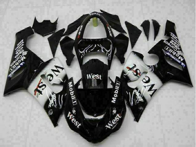 Schwarz Kawasaki ZX6R 05-06 Motorrad Verkleidungen Komplett Sets