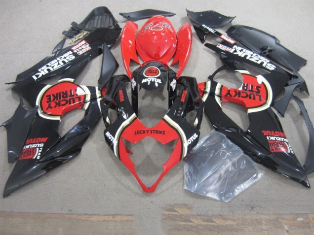 Schwarz Lucky Strike Rot Motul Suzuki GSXR 1000 K5 05-06 Motorrad Verkleidungen