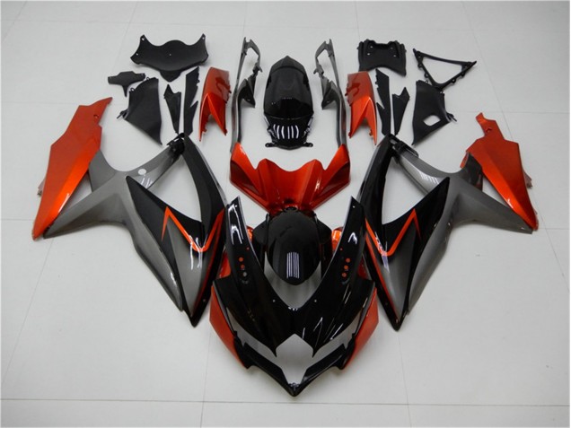 Schwarz Orange Grau Suzuki GSXR 600 / 750 K8 08-10 Motorrad Verkleidungen Schwarz Orange Grau Suzuki GSXR 600 / 750 K8 08-10 Motorrad Verkleidungen