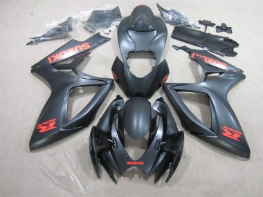 Schwarz Rot Aufkleber Suzuki GSXR 600 K6 06-07 Motorrad Verkleidungen