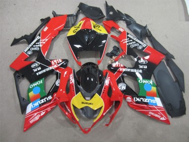 Schwarz Rot Gelb Jomo Suzuki GSXR 600 K6 06-07 Motorrad Verkleidungen