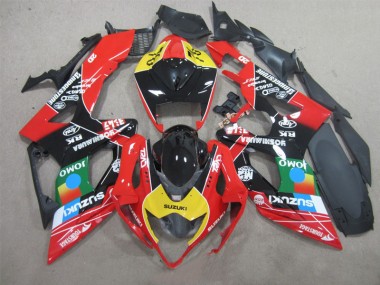 Schwarz Rot Gelb Suzuki GSXR 1000 K5 05-06 Motorrad Verkleidungen