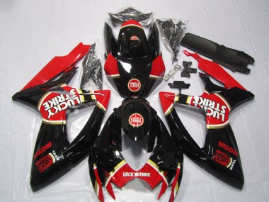 Schwarz Rot Lucky Strike Motul Suzuki GSXR 600 K6 06-07 Motorrad Verkleidungen