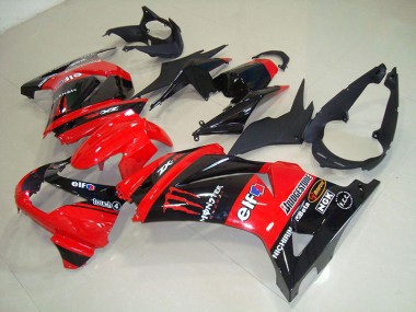 Schwarz Rot Monster Kawasaki ZX 250R 08-12 Motorrad Verkleidungen