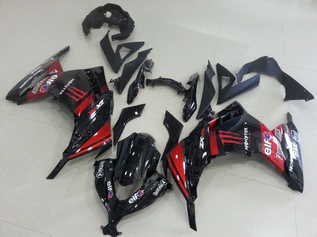 Schwarz Rot Monster Kawasaki ZX 300R 13-16 Motorrad Verkleidungen Schwarz Rot Monster Kawasaki ZX 300R 13-16 Motorrad Verkleidungen