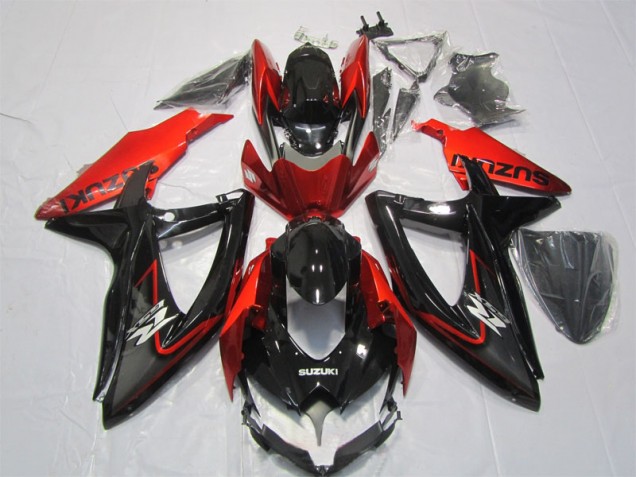 Schwarz Rot Suzuki GSXR 1000 K7 07-08 Motorrad Verkleidung Schwarz Rot Suzuki GSXR 1000 K7 07-08 Motorrad Verkleidung