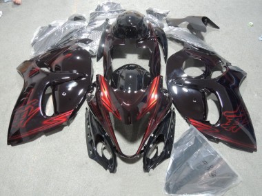 Schwarz Rot Suzuki GSXR 1300 Hayabusa 08-20 Motorrad VollVerkleidungen & Plastik