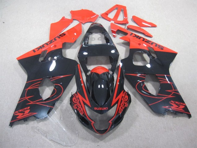 Schwarz Rot Suzuki GSXR 600 K4 04-05 Motorrad Verkleidungen Schwarz Rot Suzuki GSXR 600 K4 04-05 Motorrad Verkleidungen