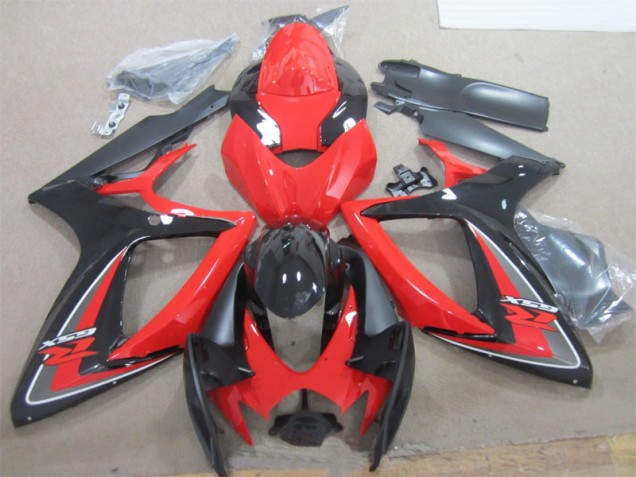 Schwarz Rot Suzuki GSXR 600 K6 06-07 Motorrad Verkleidung Schwarz Rot Suzuki GSXR 600 K6 06-07 Motorrad Verkleidung