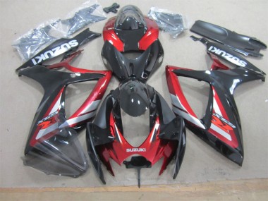 Schwarz Rot Suzuki GSXR 600 K6 06-07 Motorrad Vollverkleidung