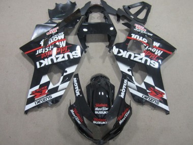 Schwarz Rote Telefonia Movistar Suzuki GSXR 600 K4 04-05 Motorrad Verkleidungen