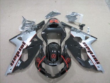 Schwarz Silber Suzuki GSXR 600 K1 K2 K3 01-03 Motorrad Verkleidungen