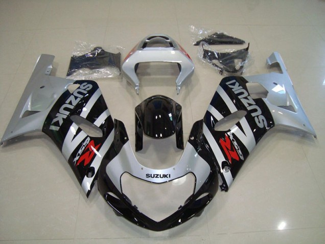 Schwarz Silber Suzuki GSXR 750 K1 K2 K3 01-03 Motorrad Verkleidungen Schwarz Silber Suzuki GSXR 750 K1 K2 K3 01-03 Motorrad Verkleidungen