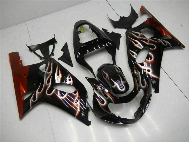 Schwarz Suzuki GSXR 600 / 750 K1 K2 K3 01-03 Motorrad Verkleidung Schwarz Suzuki GSXR 600 / 750 K1 K2 K3 01-03 Motorrad Verkleidung