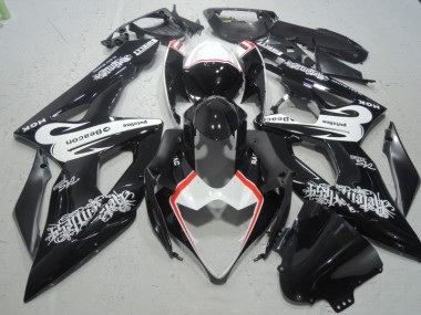 Schwarz Weiß Beacon Suzuki GSXR 1000 K5 05-06 Motorrad Verkleidungen