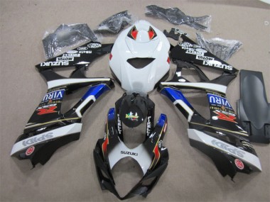 Schwarz Weiß Blau Suzuki GSXR 1000 K7 07-08 Motorrad Verkleidungen