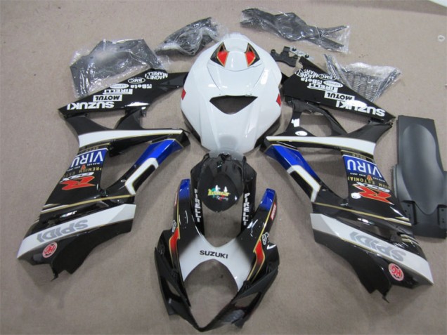 Schwarz Weiß Blau Suzuki GSXR 1000 K7 07-08 Motorrad Verkleidungen Schwarz Weiß Blau Suzuki GSXR 1000 K7 07-08 Motorrad Verkleidungen