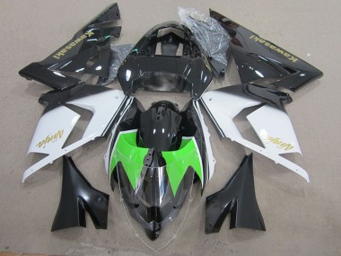 Schwarz Weiß Gold Ninja Kawasaki ZX10R 03-05 Motorrad Verkleidungen