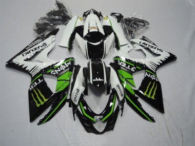 Schwarz Weiß Grünes Monster Pizzoli Suzuki GSXR 1000 K9 09-16 Motorrad Verkleidungen