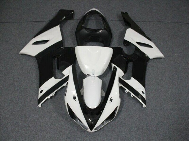 Schwarz Weiß Kawasaki ZX6R 05-06 Motorrad Verkleidung Schwarz Weiß Kawasaki ZX6R 05-06 Motorrad Verkleidung