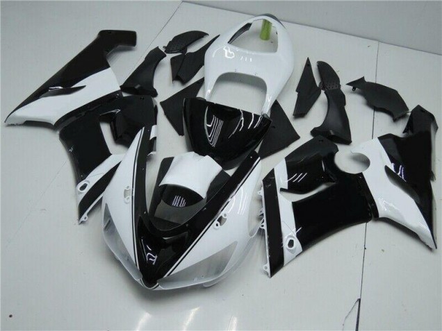 Schwarz Weiß Kawasaki ZX6R 05-06 Motorrad Verkleidungen