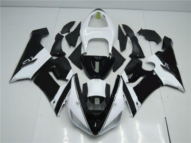Schwarz Weiß Kawasaki ZX6R 05-06 Motorrad Verkleidungen