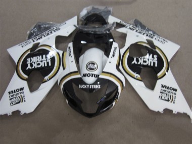 Schwarz Weiß Lucky Strike Motul Suzuki GSXR 600 K4 04-05 Motorrad Verkleidungen