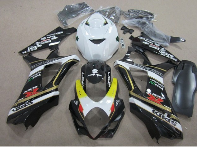 Schwarz Weiß Suzuki GSXR 1000 K7 07-08 Motorrad Verkleidungen