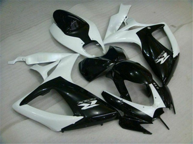 Schwarz Weiß Suzuki GSXR 600 / 750 K6 06-07 Motorrad Verkleidungen Schwarz Weiß Suzuki GSXR 600 / 750 K6 06-07 Motorrad Verkleidungen