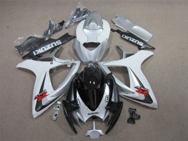 Schwarz Weiß Suzuki GSXR 600 K6 06-07 Motorrad Verkleidungen