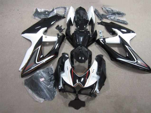Schwarz Weiß Suzuki GSXR 600 K8 08-10 Motorrad Verkleidung Schwarz Weiß Suzuki GSXR 600 K8 08-10 Motorrad Verkleidung