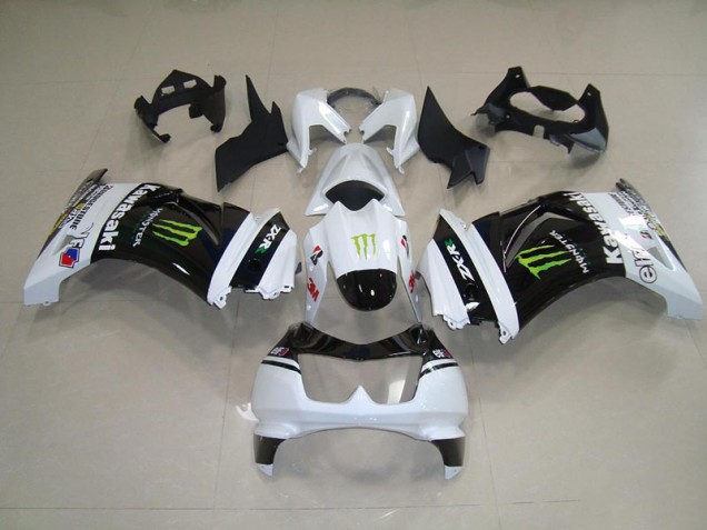 Schwarz Weißes Monster Kawasaki ZX 250R 08-12 Motorrad Verkleidungen Schwarz Weißes Monster Kawasaki ZX 250R 08-12 Motorrad Verkleidungen