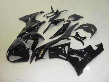 Schwarz mit goldenem Aufkleber Kawasaki ZX6R 09-12 Motorrad Verkleidungen