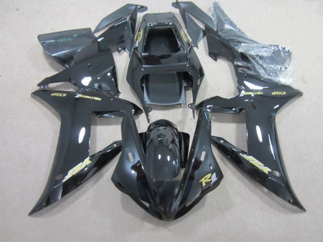 Schwarz mit goldenem Aufkleber Yamaha R1 02-03 Motorrad Verkleidungen Schwarz mit goldenem Aufkleber Yamaha R1 02-03 Motorrad Verkleidungen