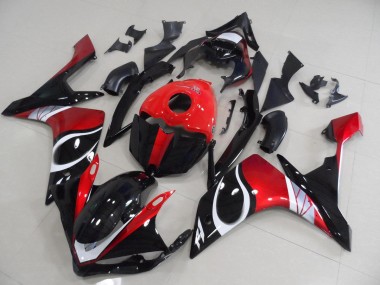 Schwarz rot Glänzend Yamaha R1 07-08 Motorrad Verkleidungen