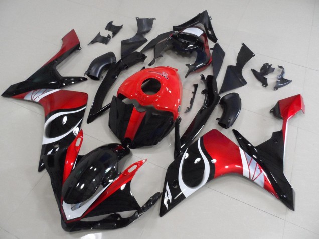 Schwarz rot Glänzend Yamaha R1 07-08 Motorrad Verkleidungen
