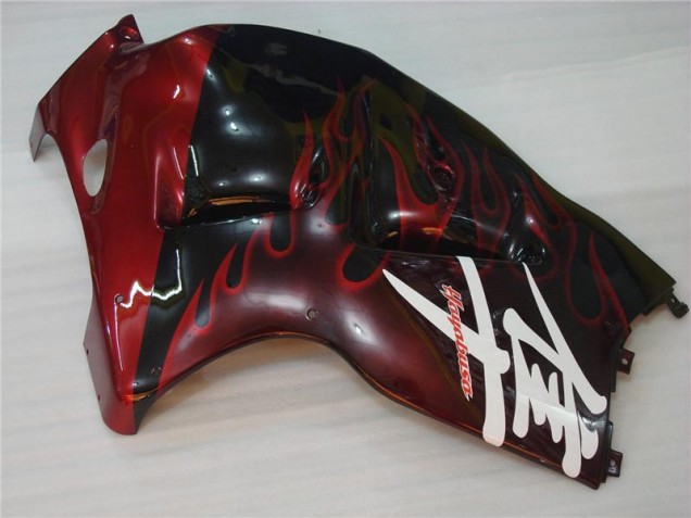 Schwarz rote Flamme Suzuki GSXR 1300 Hayabusa 96-07 Motorrad Verkleidung Schwarz rote Flamme Suzuki GSXR 1300 Hayabusa 96-07 Motorrad Verkleidung