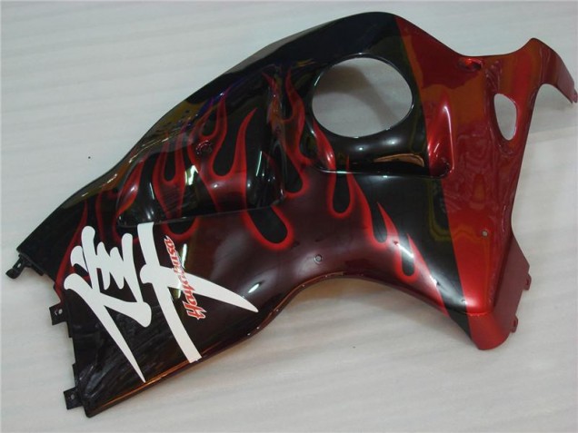 Schwarz rote Flamme Suzuki GSXR 1300 Hayabusa 96-07 Motorrad Verkleidung Schwarz rote Flamme Suzuki GSXR 1300 Hayabusa 96-07 Motorrad Verkleidung