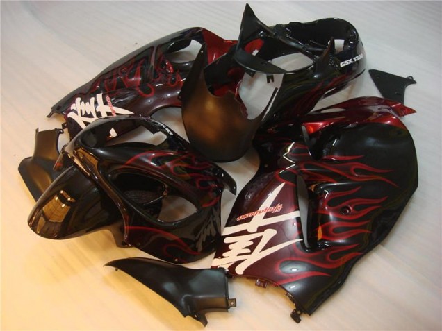 Schwarz rote Flamme Suzuki GSXR 1300 Hayabusa 96-07 Motorrad Verkleidung Schwarz rote Flamme Suzuki GSXR 1300 Hayabusa 96-07 Motorrad Verkleidung