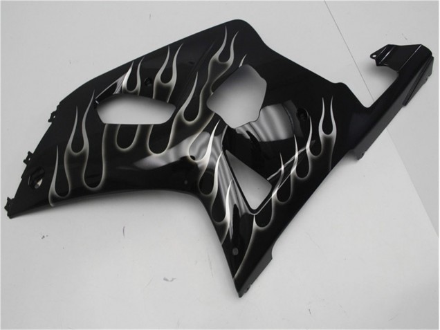 Schwarze Weiße Flamme Suzuki GSXR 600 / 750 K1 K2 K3 01-03 Motorrad Verkleidungen