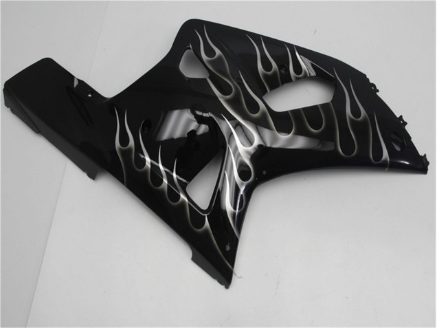 Schwarze Weiße Flamme Suzuki GSXR 600 / 750 K1 K2 K3 01-03 Motorrad Verkleidungen
