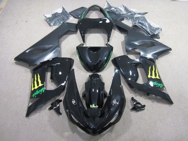 Schwarzer Grün Ninja Kawasaki ZX6R 05-06 Motorrad Verkleidungen