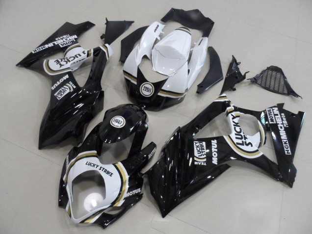 Schwarzer Lucky Strike Suzuki GSXR 1000 K7 07-08 Motorrad Verkleidungen