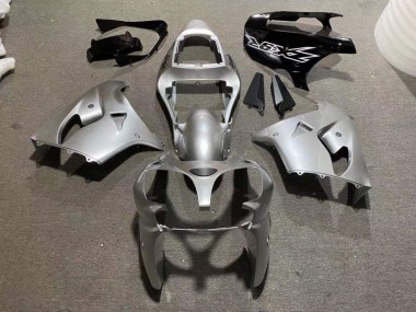 Silber Glänzend Schwarz Kawasaki ZX9R 02-03 Motorrad Verkleidungen
