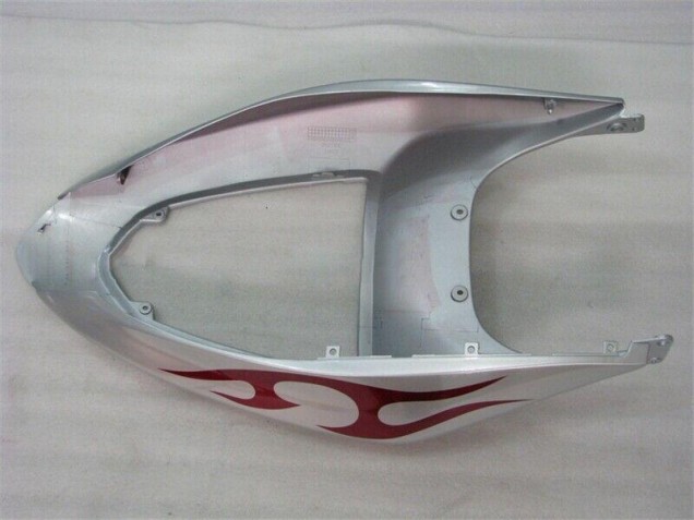 Silber Rot Flammen Kawasaki ZX6R 05-06 Motorrad Verkleidungen